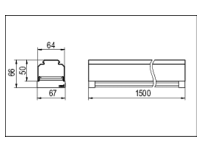 Mazeichnung Ridi Leuchten VLGFP1501 5  1551124 LED Geraetetraeger 5 pol  IP54 4000K VLGFP1501 5 1551124