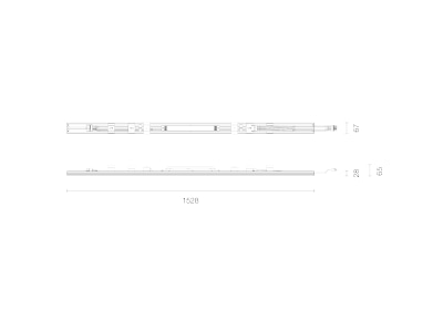 Dimensional drawing Lichtline 701540560082 Gear tray for light line system