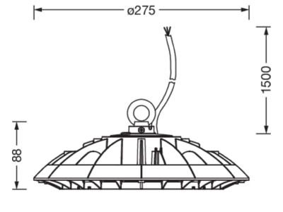 Dimensional drawing Siteco 51HP327A4HMA High bay luminaire IP65