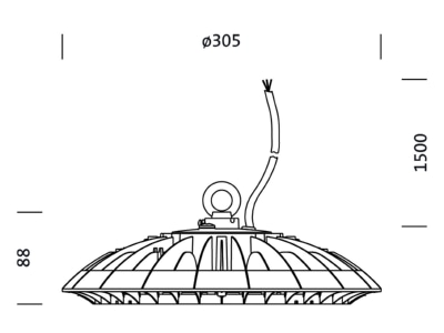 Dimensional drawing Siteco 51HP32MB4MMA High bay luminaire IP65