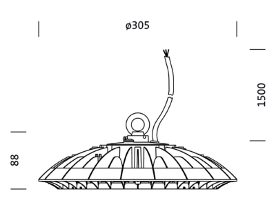 Mazeichnung Siteco 51HP32MB4MMA LED Hallenleuchte Multilumen  4000K