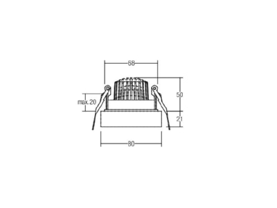 Ma�zeichnung Brumberg 13026173 LED Einbaustrahler 350mA 2700K weiss