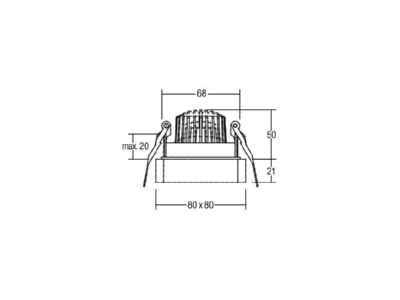 Ma�zeichnung 1 Brumberg 13027173 LED Einbaustrahler 350mA 2700K st  ws 