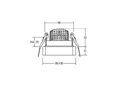 Ma�zeichnung Brumberg 13127173 LED Einbaustrahler 350mA 3000K st  ws 