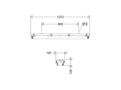 Ma�zeichnung Schuch 162 12L120 LM LED Wannenleuchte IP65  SK I