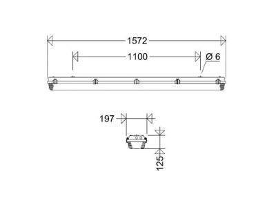 Ma�zeichnung Schuch 162 15L150 LM LED Wannenleuchte IP65  SK I