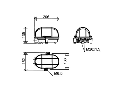 Ma�zeichnung Schuch 3610 L04 LED Ovalleuchte IP54  SK I
