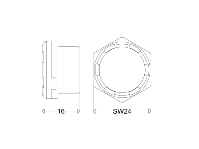 Dimensional drawing Schuch DAE20 Accessory for luminaires