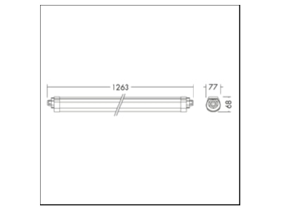 Ma�zeichnung Zumtobel LUCY 1200  96630332 LED Feuchtraumleuchte 4000K IP66 LUCY 1200 96630332