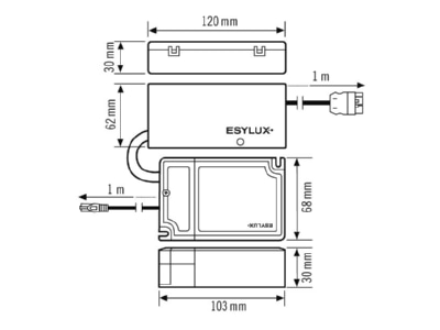 Mazeichnung ESYLUX DRIVER S  EQ10127762 Elektrisches Zubehoer