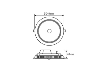 Ma�zeichnung ESYLUX ELSA 2 DL EO10299032 LED Downlight 4000K