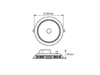 Ma�zeichnung ESYLUX ELSA 2DL EO10299674 LED Downlight 4000K DALI