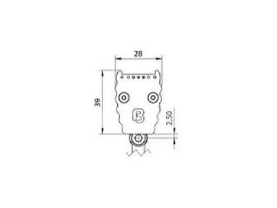 Ma�zeichnung Barthelme 626640172 LED Wallwasher 24VDC 666mm 4000K 17Gr