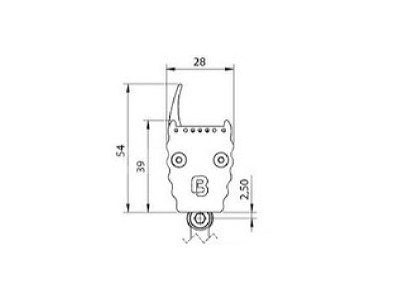 Ma�zeichnung Barthelme 639840172 LED Wallwasher 24VDC 996mm 4000K 17Gr