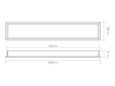 Dimensional drawing Nobile 1570982000 Installation frame for luminaires