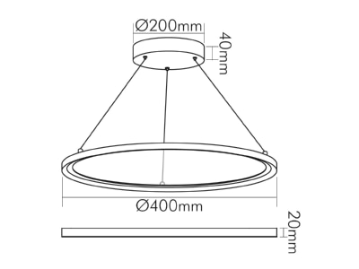 Dimensional drawing 2 Nobile 1584011011 Pendant luminaire 1x24W