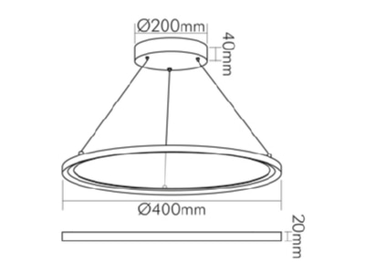 Dimensional drawing 1 Nobile 1584011012 Pendant luminaire 1x24W
