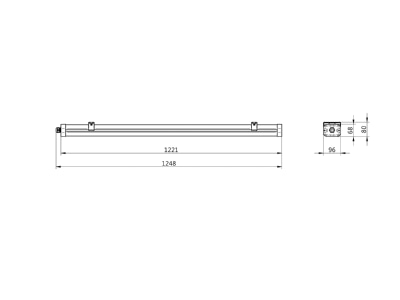 Ma�zeichnung Philips Licht WT490C LED  62320000 LED Feuchtraumleuchte 840 WT490C LED 62320000