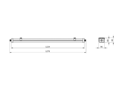 Ma�zeichnung Philips Licht WT490C LED  62674400 PLS LED Feuchtraumleuchte 840  DV WT490C LED 62674400
