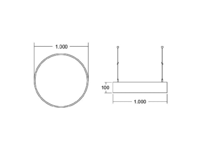 Dimensional drawing Brumberg 13612178 Pendant luminaire 1x110W
