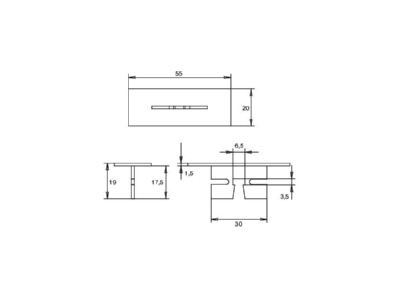 Dimensional drawing Brumberg 53093260 Blind cap for luminaires