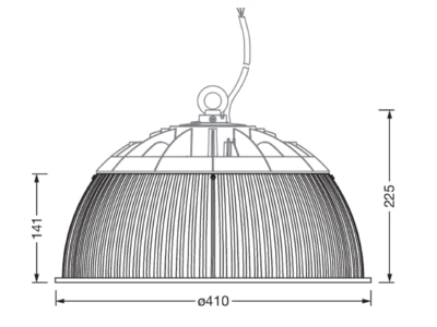Dimensional drawing Siteco 59HP91001 Reflector for luminaires