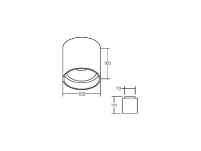 Ma�zeichnung Brumberg 12042183 LED Anbaudownlight 3000K