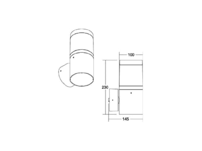 Ma�zeichnung Brumberg 10039183 LED Wandanbauleuchte 230V 3000 4000K