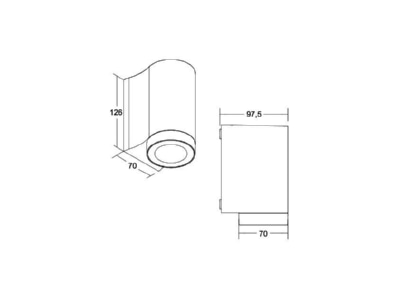 Ma�zeichnung Brumberg 10130183 LED Wandanbauleuchte 230V 3000 4000 5700K