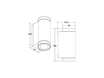 Ma�zeichnung Brumberg 10131183 LED Wandanbauleuchte 230V 3000 4000 5700K