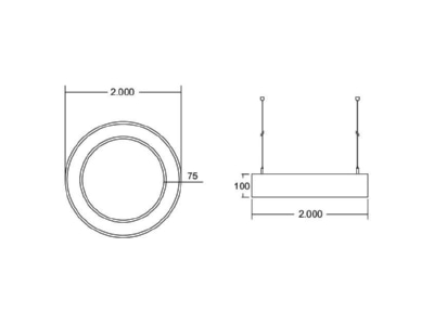 Dimensional drawing Brumberg 13546173 Pendant luminaire LED not exchangeable