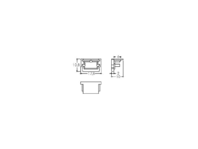 Dimensional drawing Brumberg 53052080 End cap for luminaires