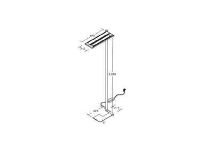 Dimensional drawing Brumberg 77411174MS Floor lamp 4x60W LED not exchangeable
