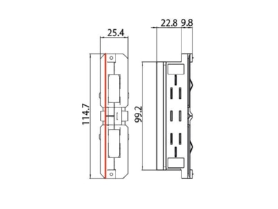 Dimensional drawing Brumberg 87114080 Coupler connector straight