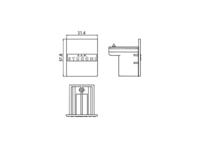 Dimensional drawing Brumberg 87132080 End cap for luminaires