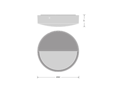 Dimensional drawing Ledvance BLKHRDEyelid250WT Half cover white