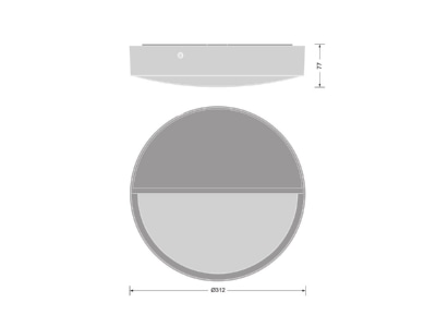 Dimensional drawing Ledvance BLKHRDEyelid300WT Half cover white
