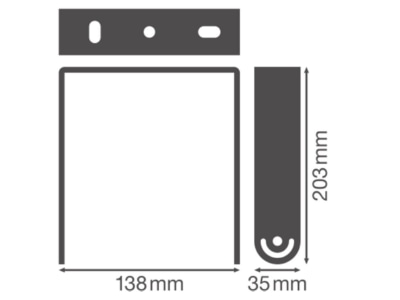 Dimensional drawing Ledvance HBBRACKET138 Mounting bracket