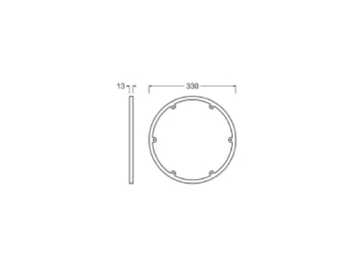 Dimensional drawing Ledvance SFFL 330ROUNDFRAMESI Round frame silver