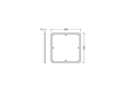 Dimensional drawing Ledvance SFFL 330SQUAREFRA SI Square frame silver