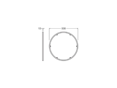 Dimensional drawing Ledvance SFFL 500ROUNDFRAMESI Round frame silver