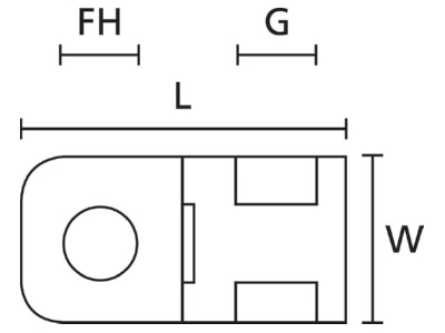 Dimensional drawing 2 Hellermann Tyton CTAM1 PEEK BGE C1 Mounting element for cable tie
