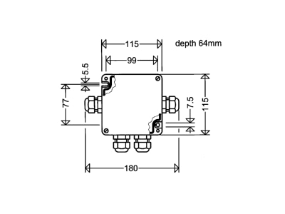 Ma�zeichnung Schuch e8118 4 Ex Abzweigdose