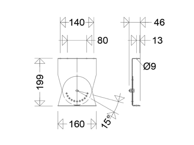 Dimensional drawing Schuch SWA 181 182 Mounting kit for luminaires