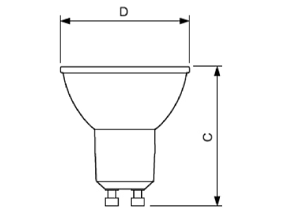 Dimensional drawing Philips Licht MLEDspotVal 70777700 LED lamp Multi LED 220   240V GU10 white MLEDspotVal70777700