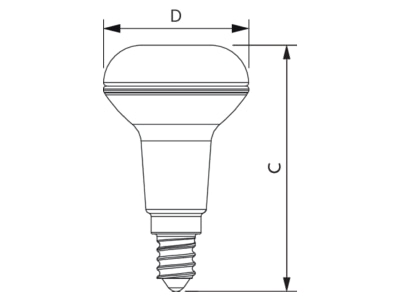 Ma�zeichnung Philips Licht CoreProLED  81175700 LED Reflektorlampe R50 E14 CoreProLED 81175700