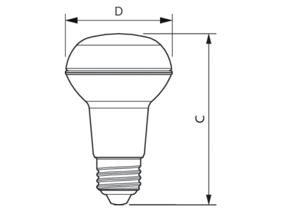 Ma�zeichnung Philips Licht CoreProLED  81179500 LED Reflektorlampe R63 E27 CoreProLED 81179500