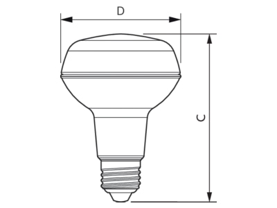 Ma�zeichnung Philips Licht CoreProLED  81185600 LED Reflektorlampe R80 E27 CoreProLED 81185600