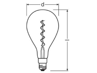 Dimensional drawing LEDVANCE 1906LEDBGRPD5W820FGD LED lamp Multi LED 220   240V E27 white