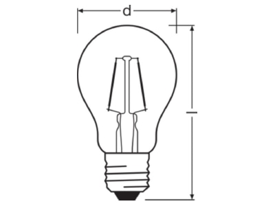 Dimensional drawing LEDVANCE 1906LEDCA222 5824FGD LED lamp Multi LED 220   240V E27 white